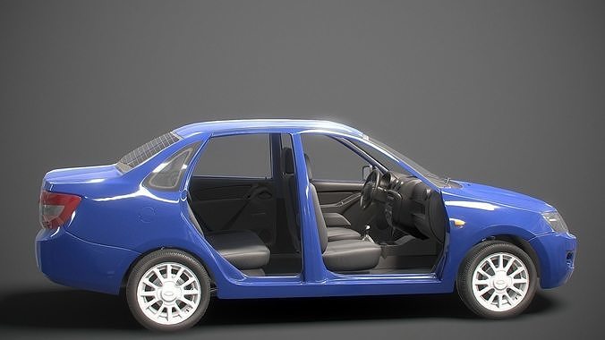 set of Retro sedan car  with interior  in 9 color variants az9 Low-poly 3D model 3