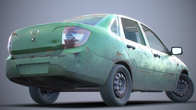 set of Retro sedan car  with interior  in 9 color variants az9 Low-poly 3D model 7