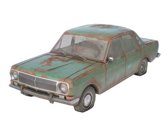 set of Retro soviet car  with interior  in 9 color variants az9 Low-poly 3D model