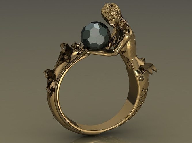 mermaid ring 3D print model
