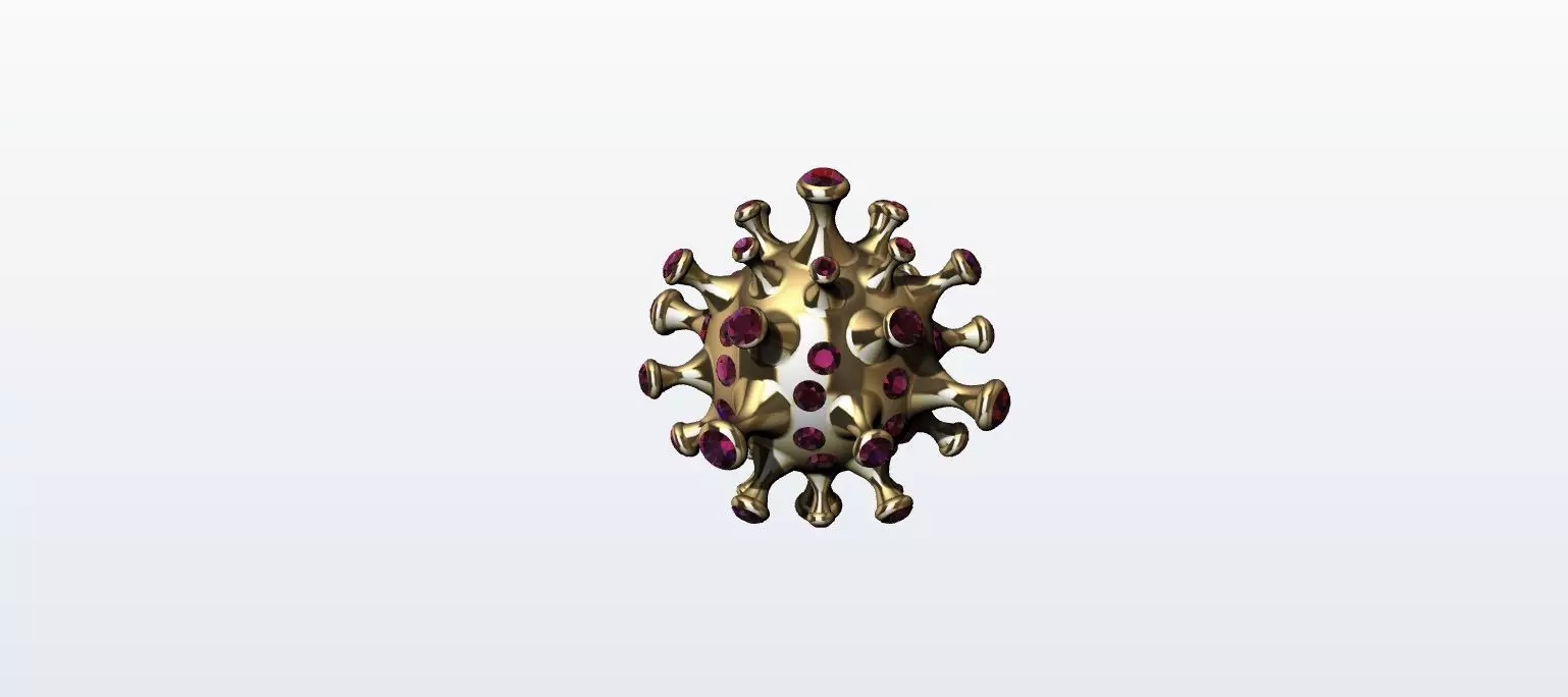 COVID-19 gold coronavirus 3D print model