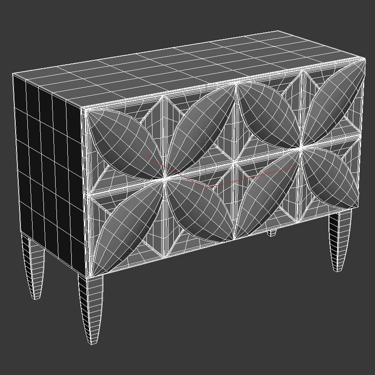 Dahlia Metal Nightstand  Bernhardt Interiors 3D model_7