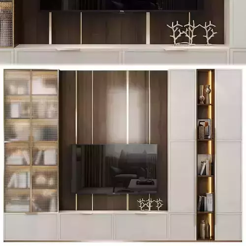 Neoclassical TV wall 010 3D model