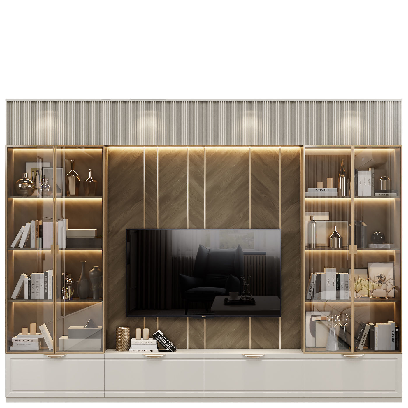 Neoclassical TV wall 011 3D model_1