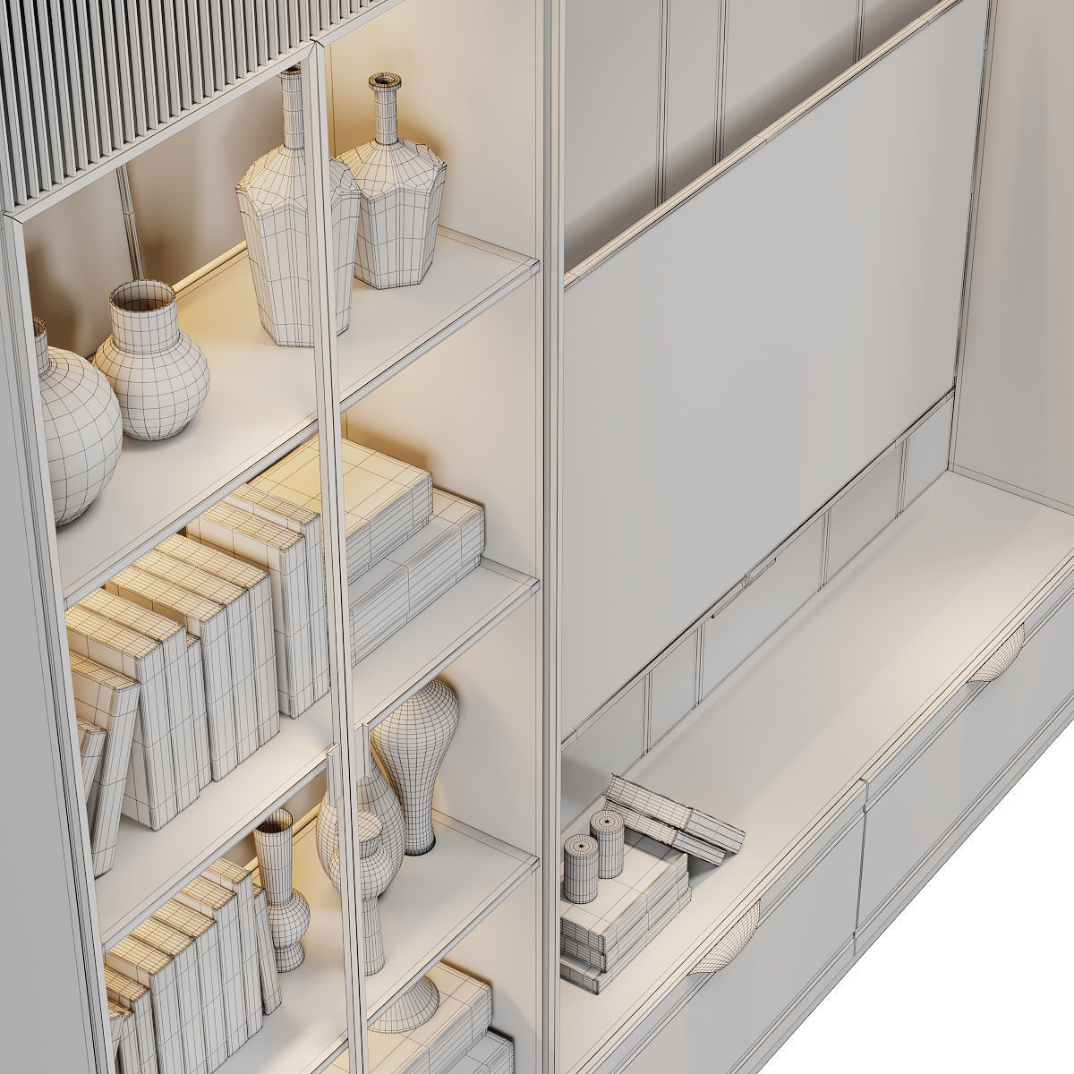 Neoclassical TV wall 011 3D model_4