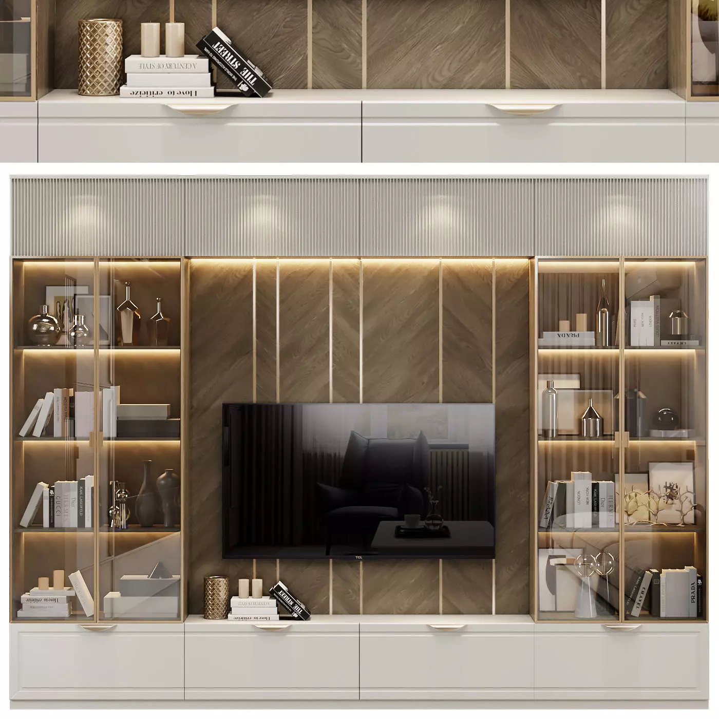 Neoclassical TV wall 011 3D model_0
