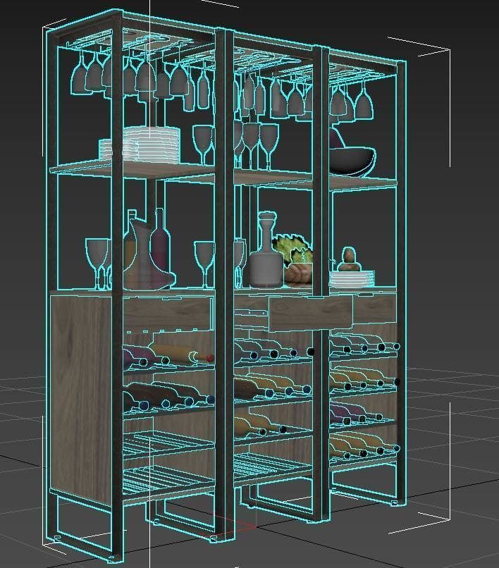 Cab Wine Tower 3D model_4