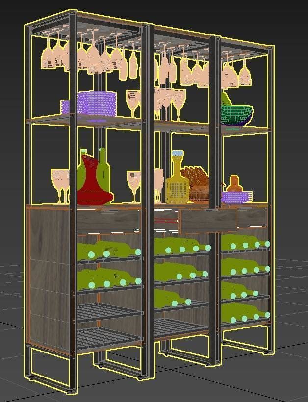 Cab Wine Tower 3D model_6