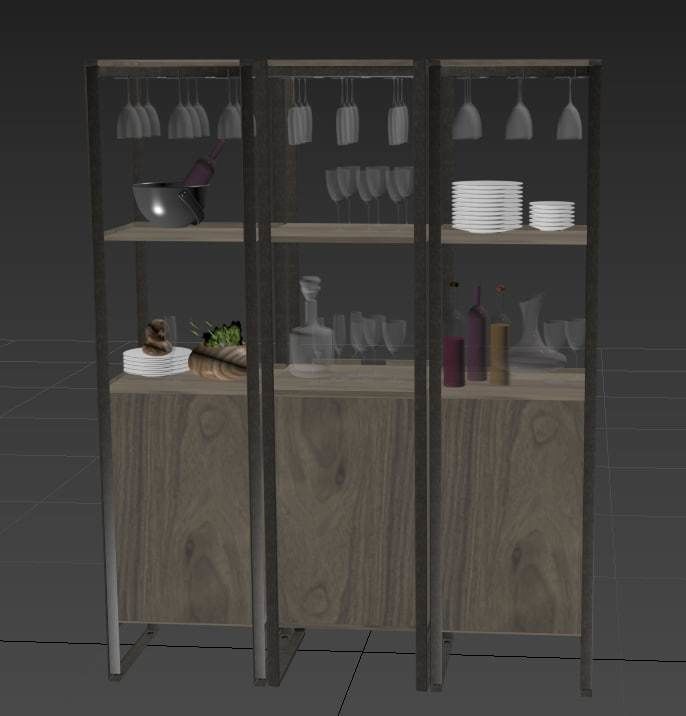 Cab Wine Tower 3D model_2