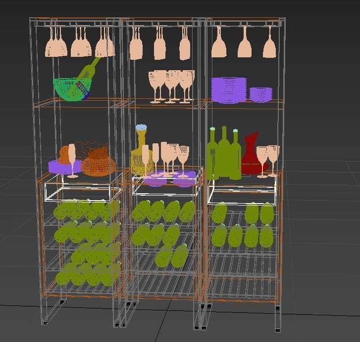 Cab Wine Tower 3D model_5