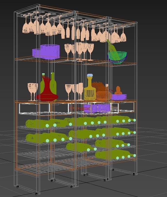 Cab Wine Tower 3D model_7