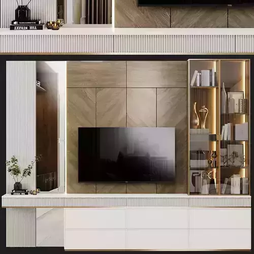 Neoclassical TV wall 012 3D model