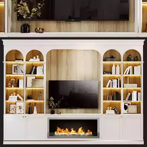 Neoclassical TV wall 013 3D model