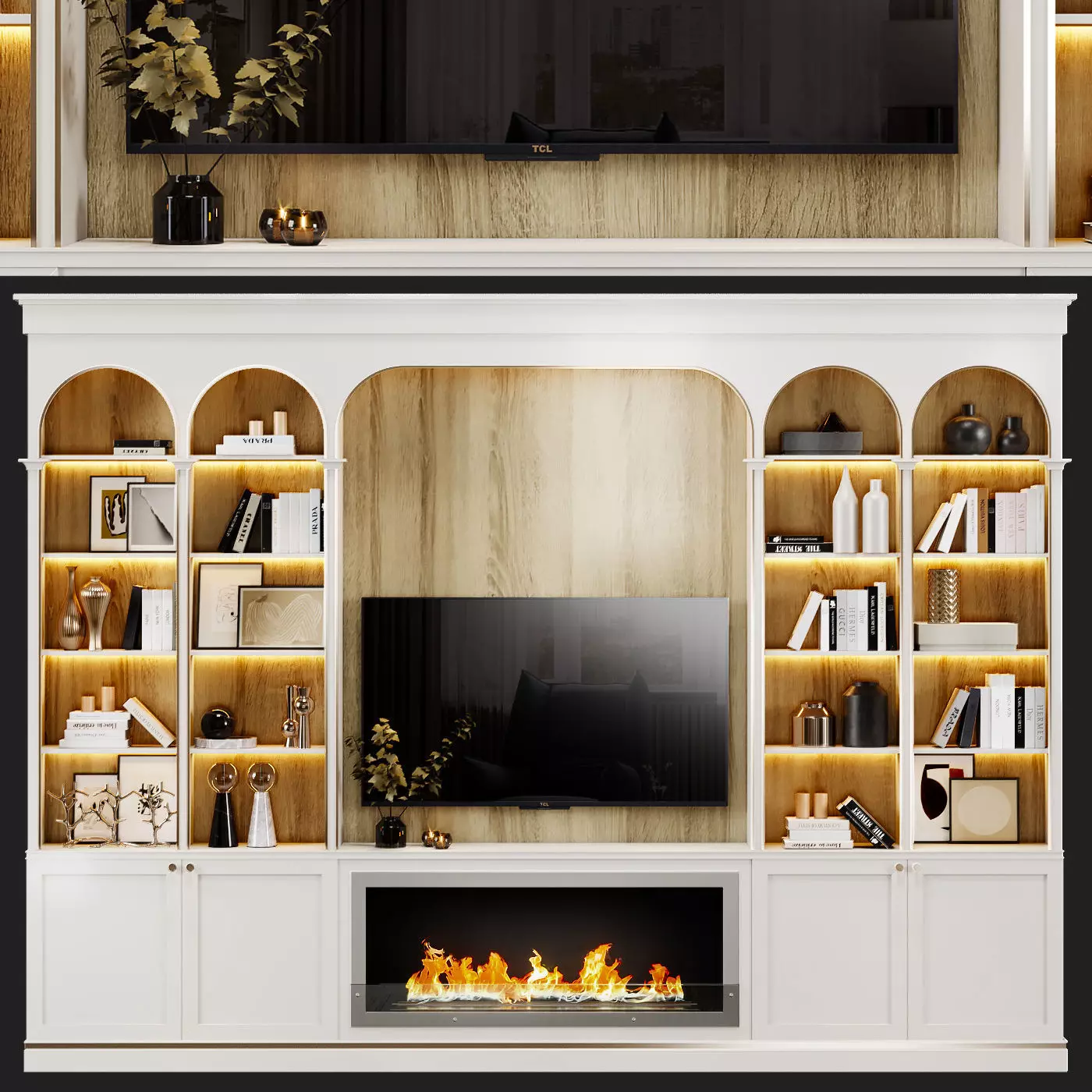 Neoclassical TV wall 013 3D model_0