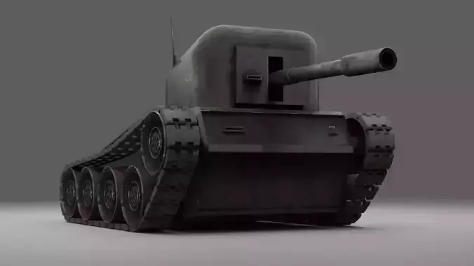 Simple tank Low-poly 3D model