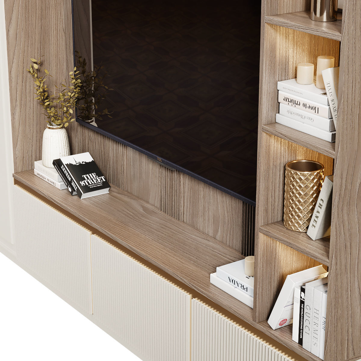 Neoclassical TV wall 014 3D model_3
