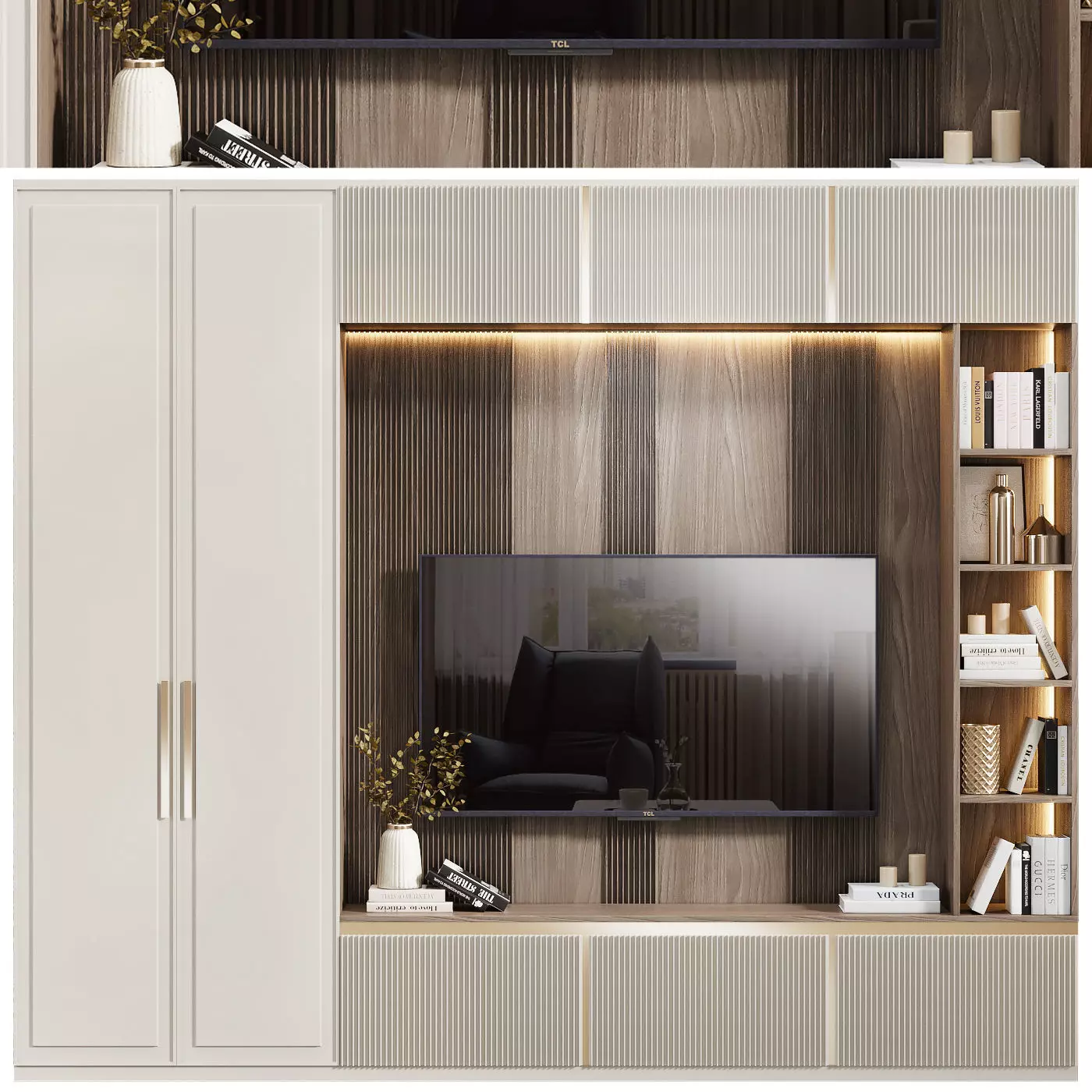 Neoclassical TV wall 014 3D model_0