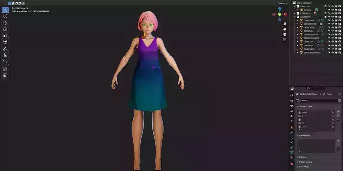 Character Design - Girl - Isabella - Blender 3