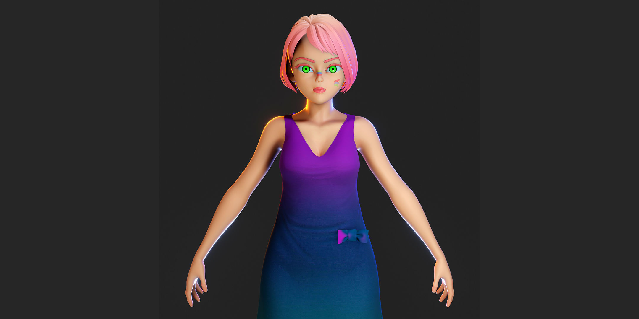 Character Design - Girl - Isabella - Blender 3 3D model_6
