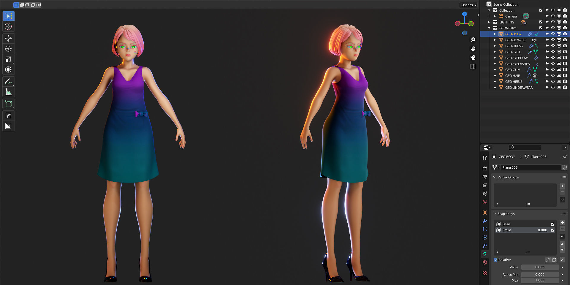 Character Design - Girl - Isabella - Blender 3 3D model_8