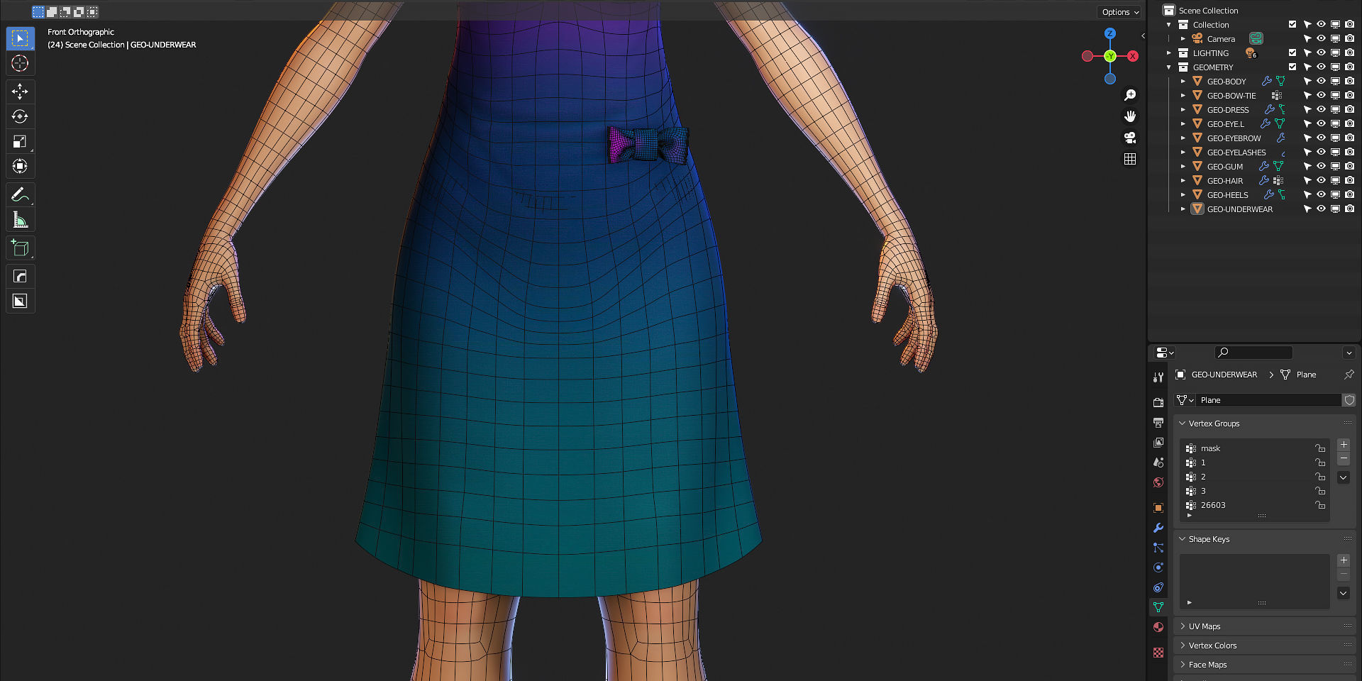 Character Design - Girl - Isabella - Blender 3 3D model_1