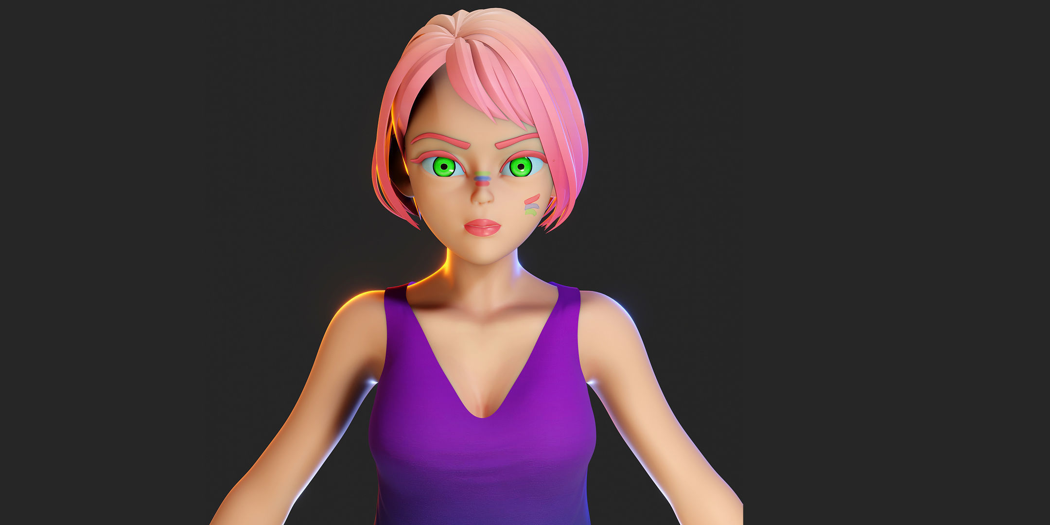 Character Design - Girl - Isabella - Blender 3 3D model_9