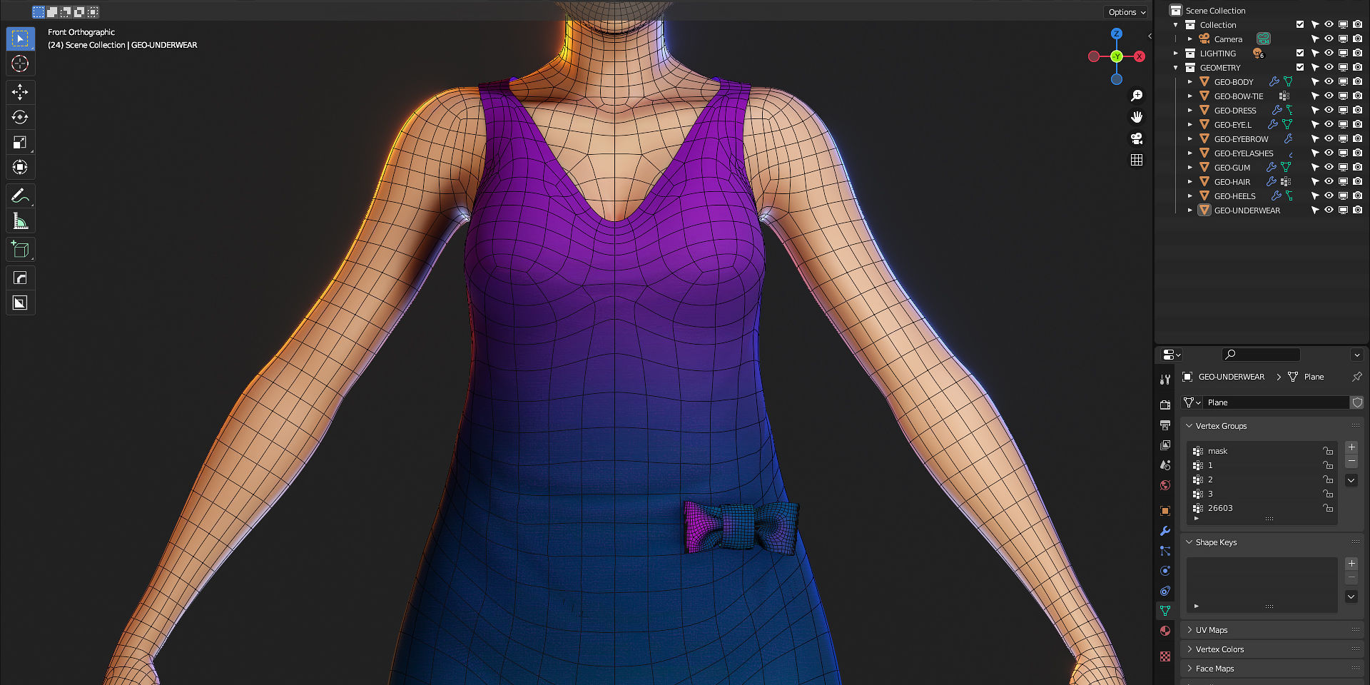 Character Design - Girl - Isabella - Blender 3 3D model_5