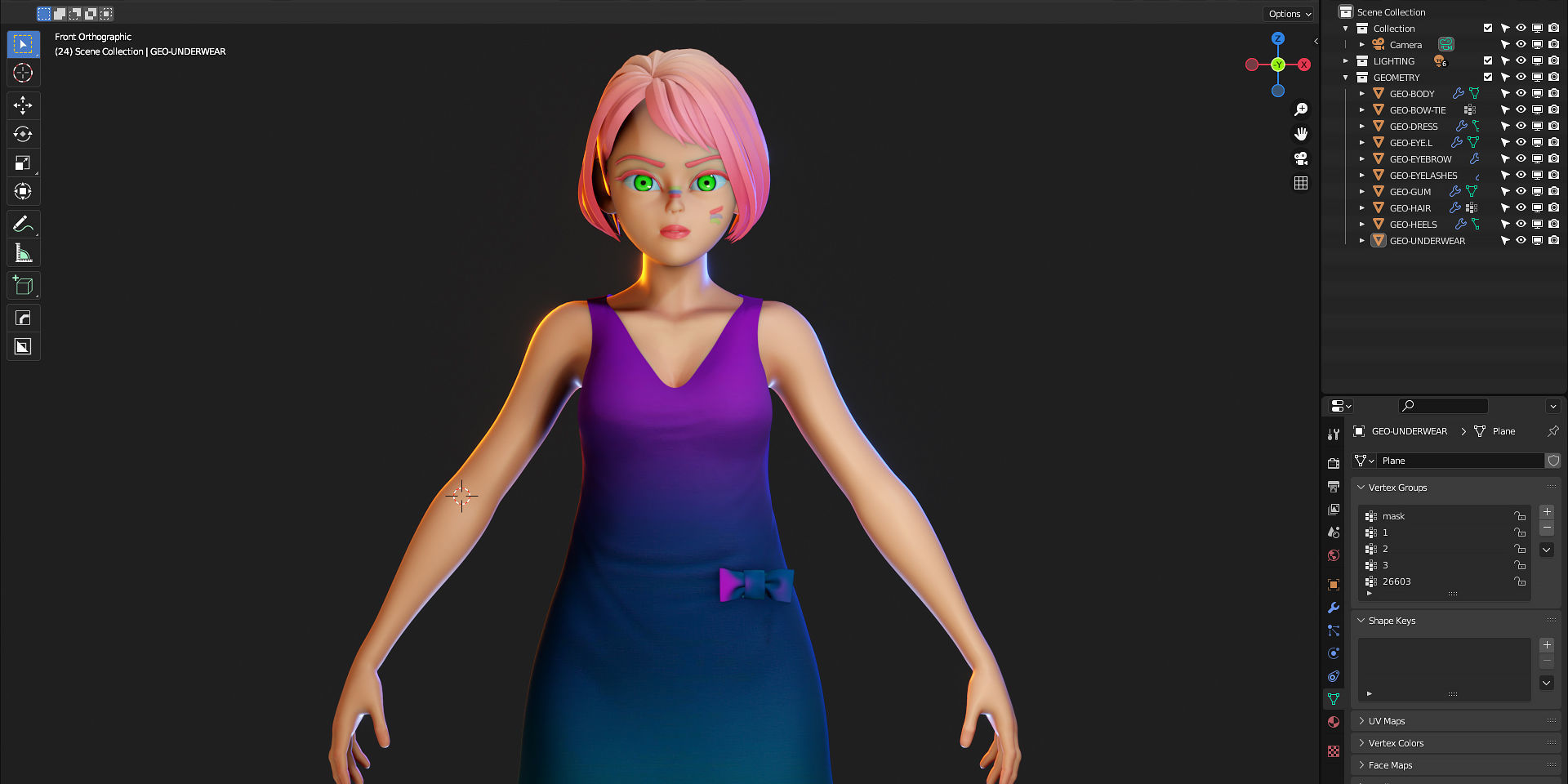 Character Design - Girl - Isabella - Blender 3 3D model_7