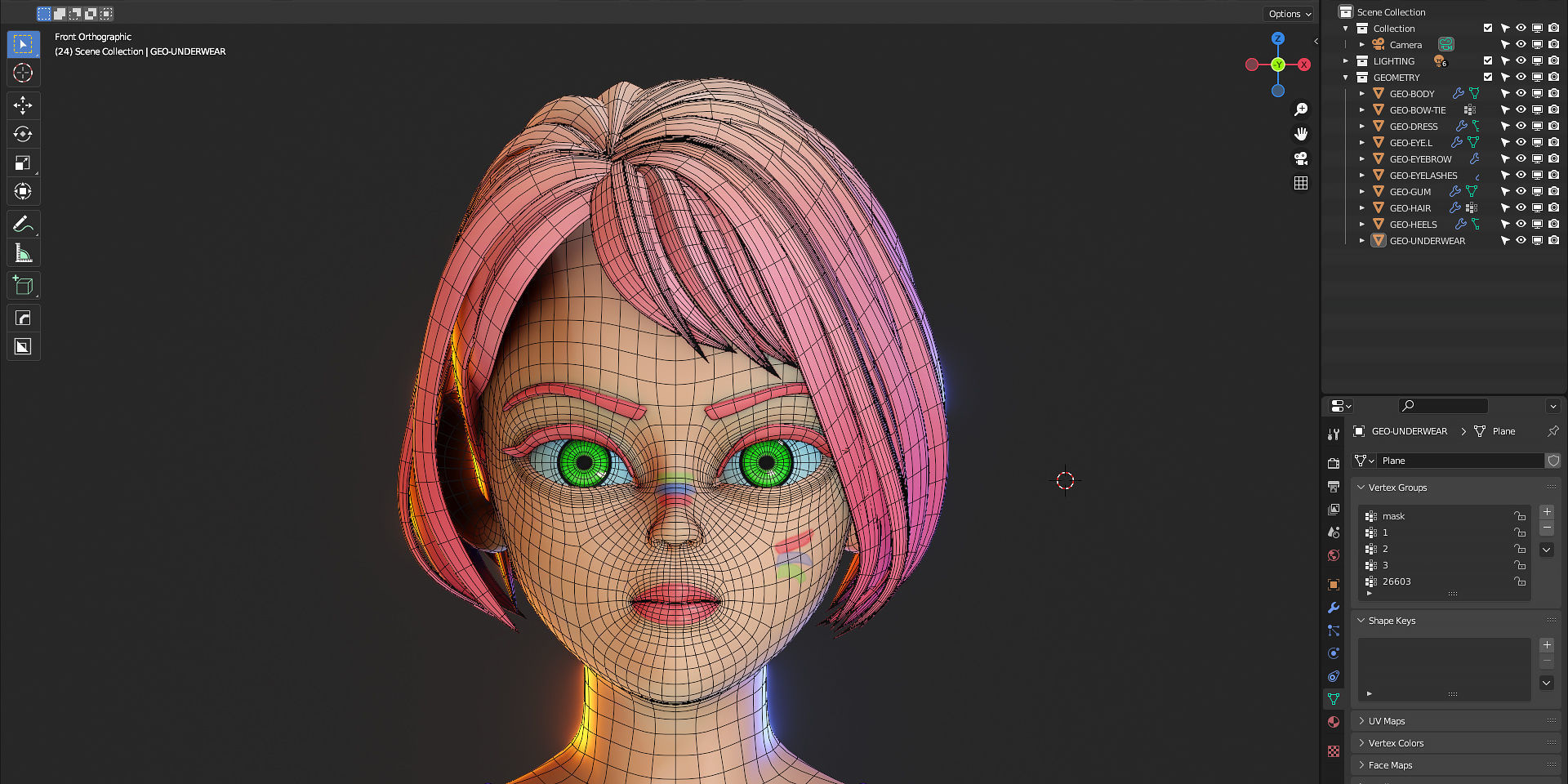 Character Design - Girl - Isabella - Blender 3 3D model_2