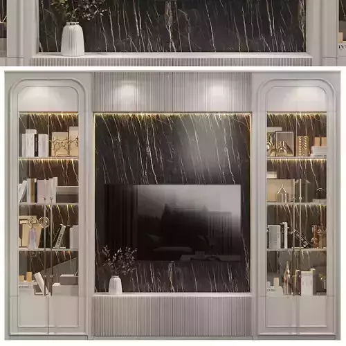 Neoclassical TV wall 018 3D model