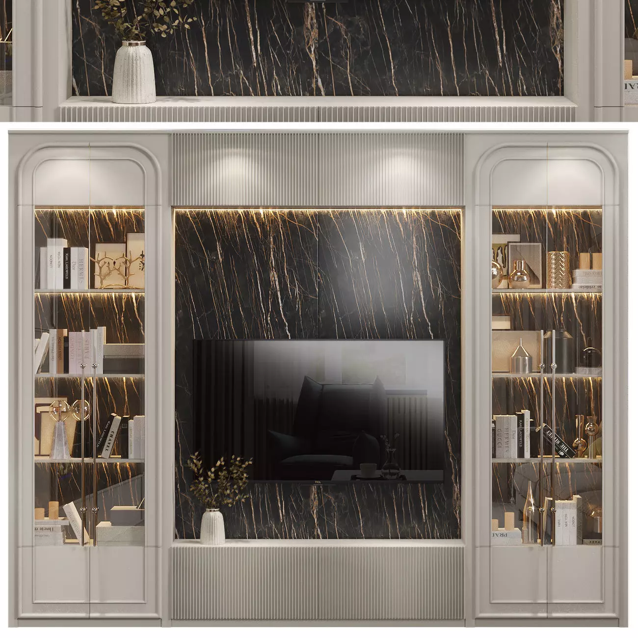 Neoclassical TV wall 018 3D model