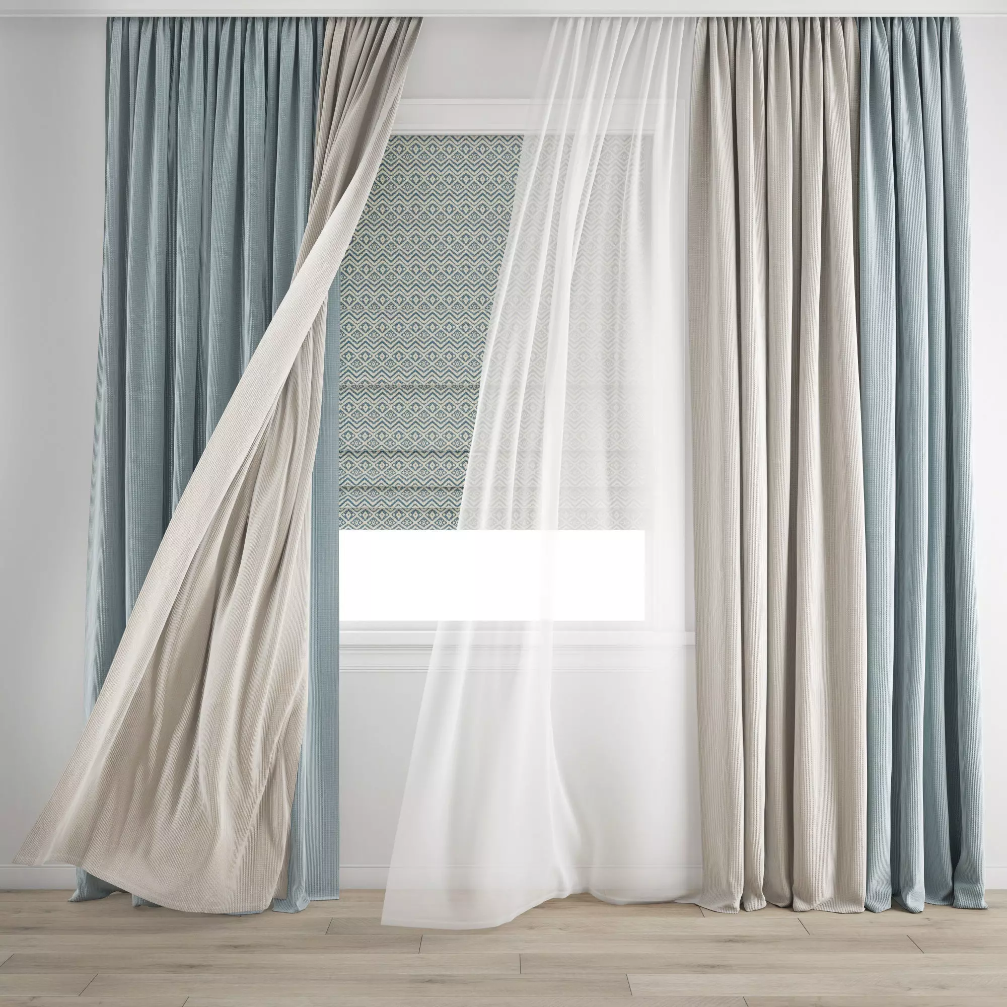 Curtain 346 Wind blowing effect 9 3D model_0