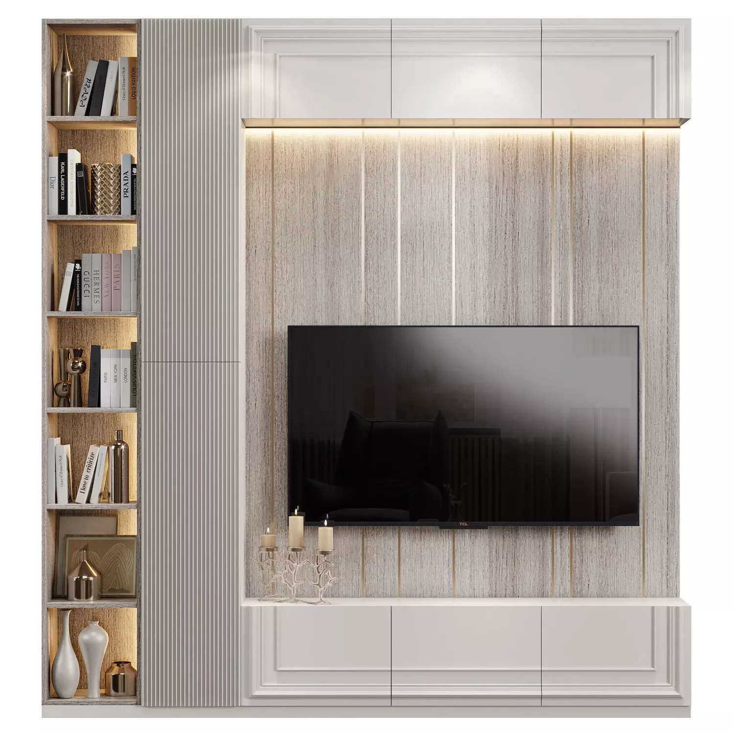 Neoclassical TV wall 020 3D model