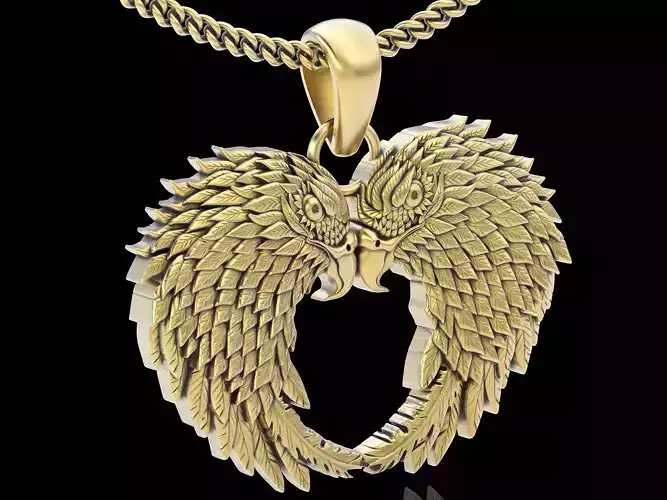 Eagles pendant silver gold sterling jewelry printable 3D model