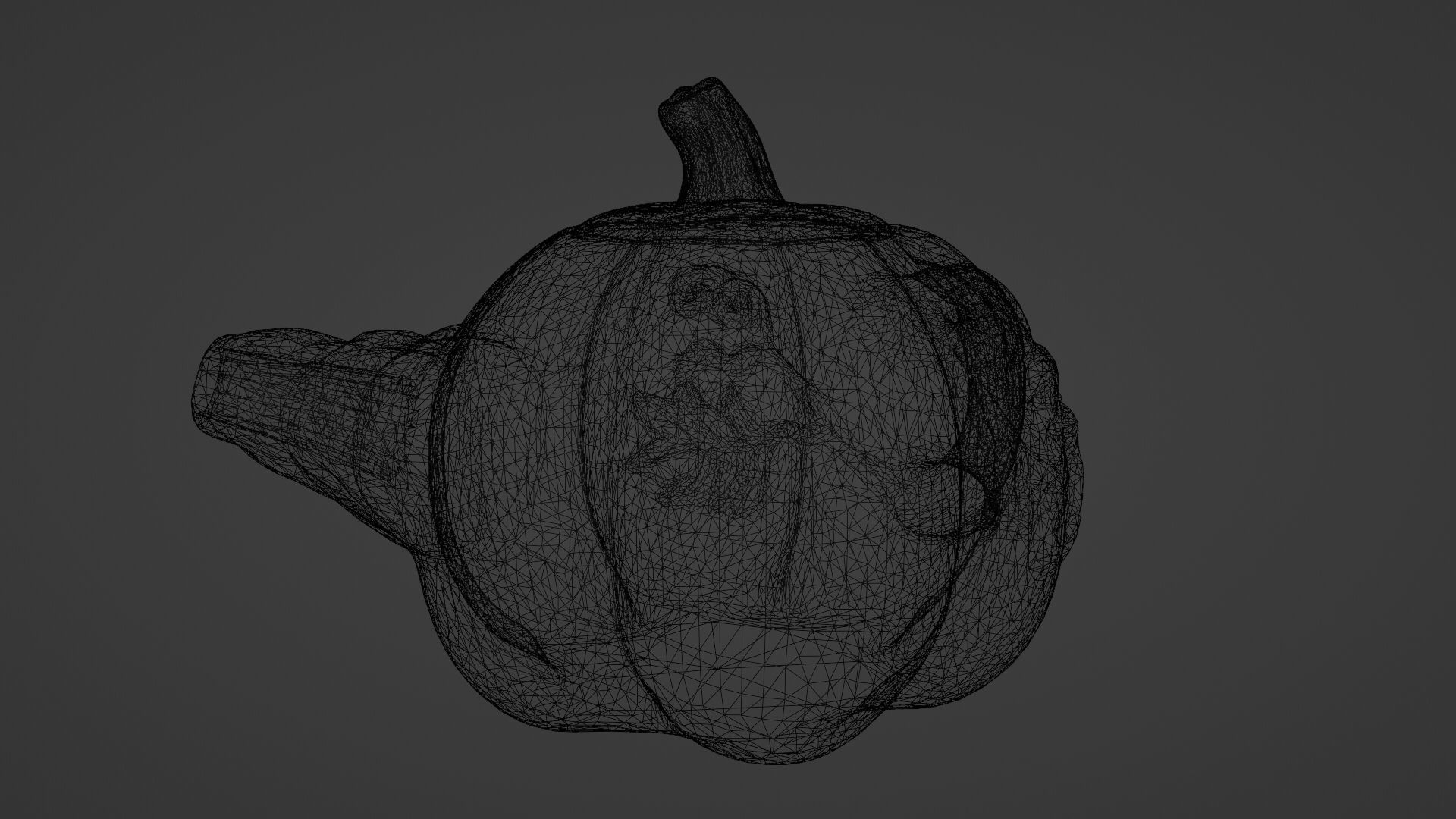 Teapot pumpkin 3D model with PBR textures  Low-poly 3D model_7