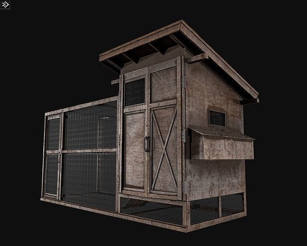 Chicken Cage 2 Types Low-poly 3D model