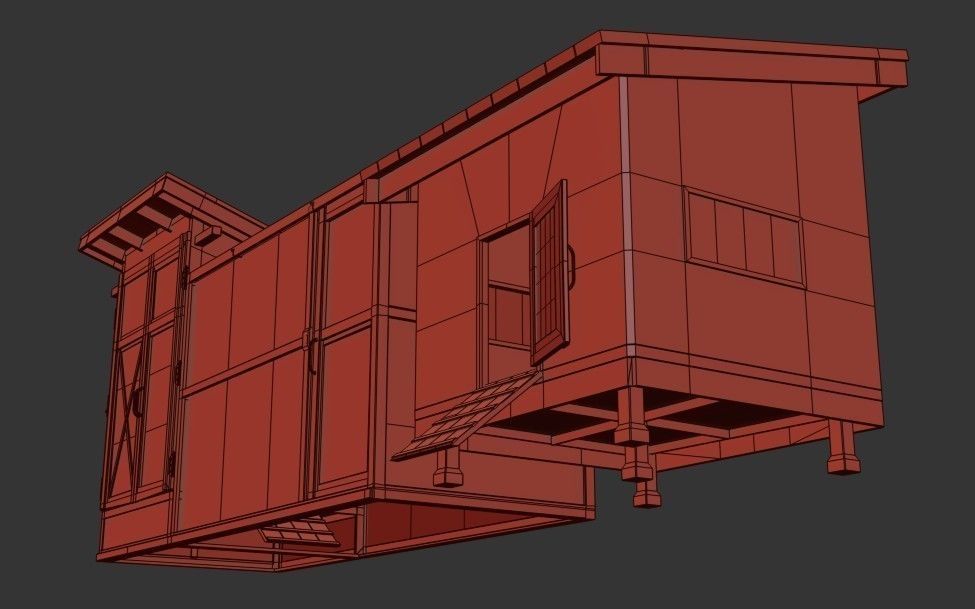 Chicken Cage 2 Types Low-poly 3D model_12