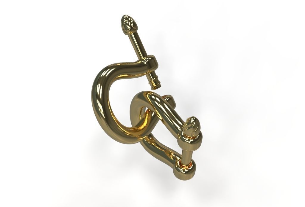 U clasp lock 3D print model_22