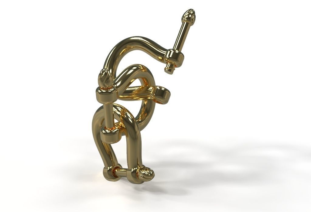 U clasp lock 3D print model_12