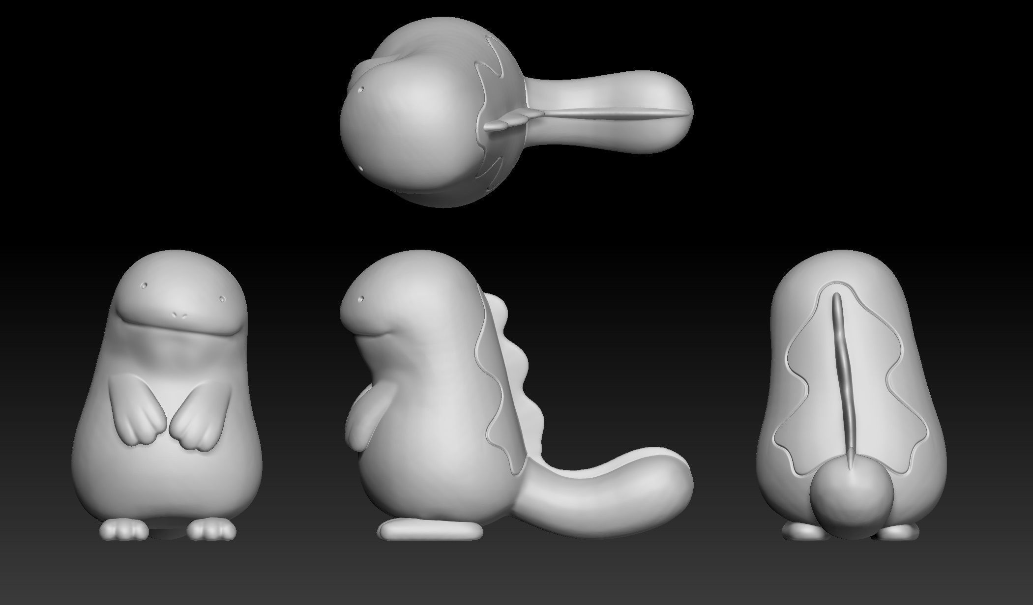 Pokemon Wooper Quagsire 3D print model_3