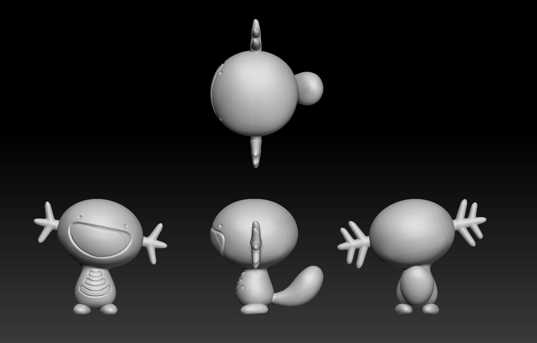 Pokemon Wooper Quagsire 3D print model_1