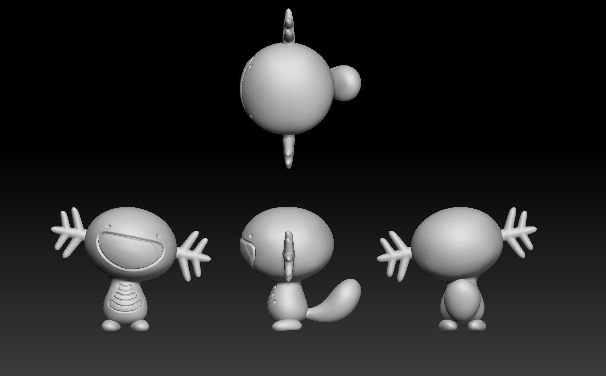 Pokemon Wooper Quagsire 3D print model_2