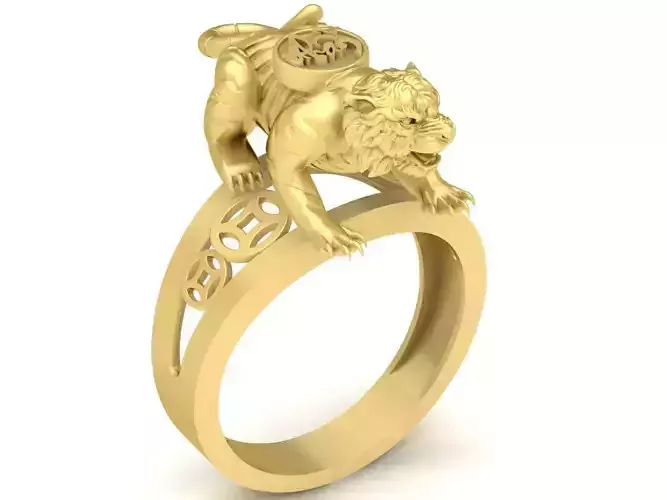  24k Viet Nam Fengshui Zodiac Tiger female ring  3588