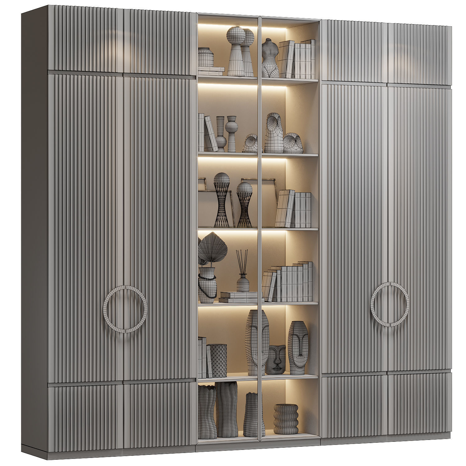 Neoclassical wardrobe 03 3D model_2