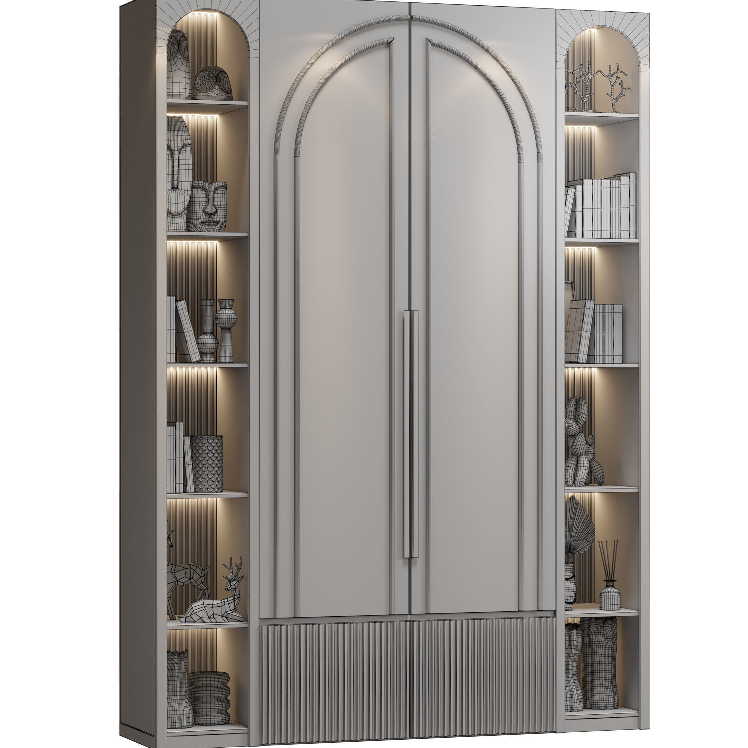 Neoclassical wardrobe 04 3D model_2