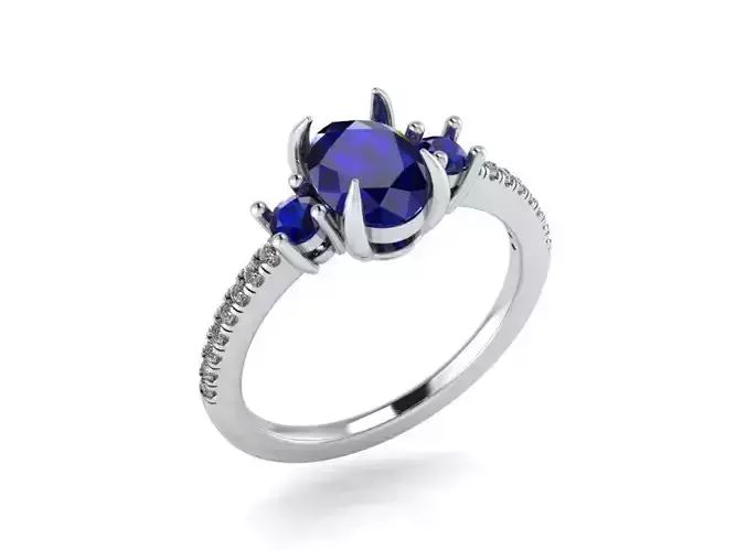 oval eagle prong ring 342