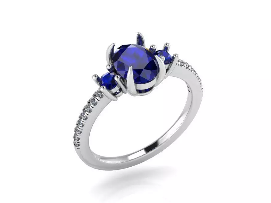 oval eagle prong ring 342 3D print model