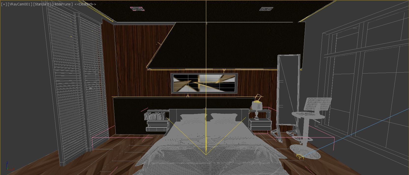 Simple Bedroom Design with and without window Low-poly 3D model_3