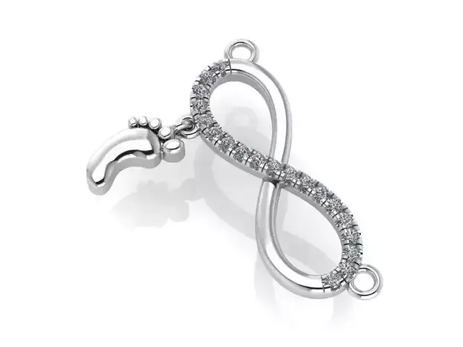 infinity pendant baby foot 347 3D print model