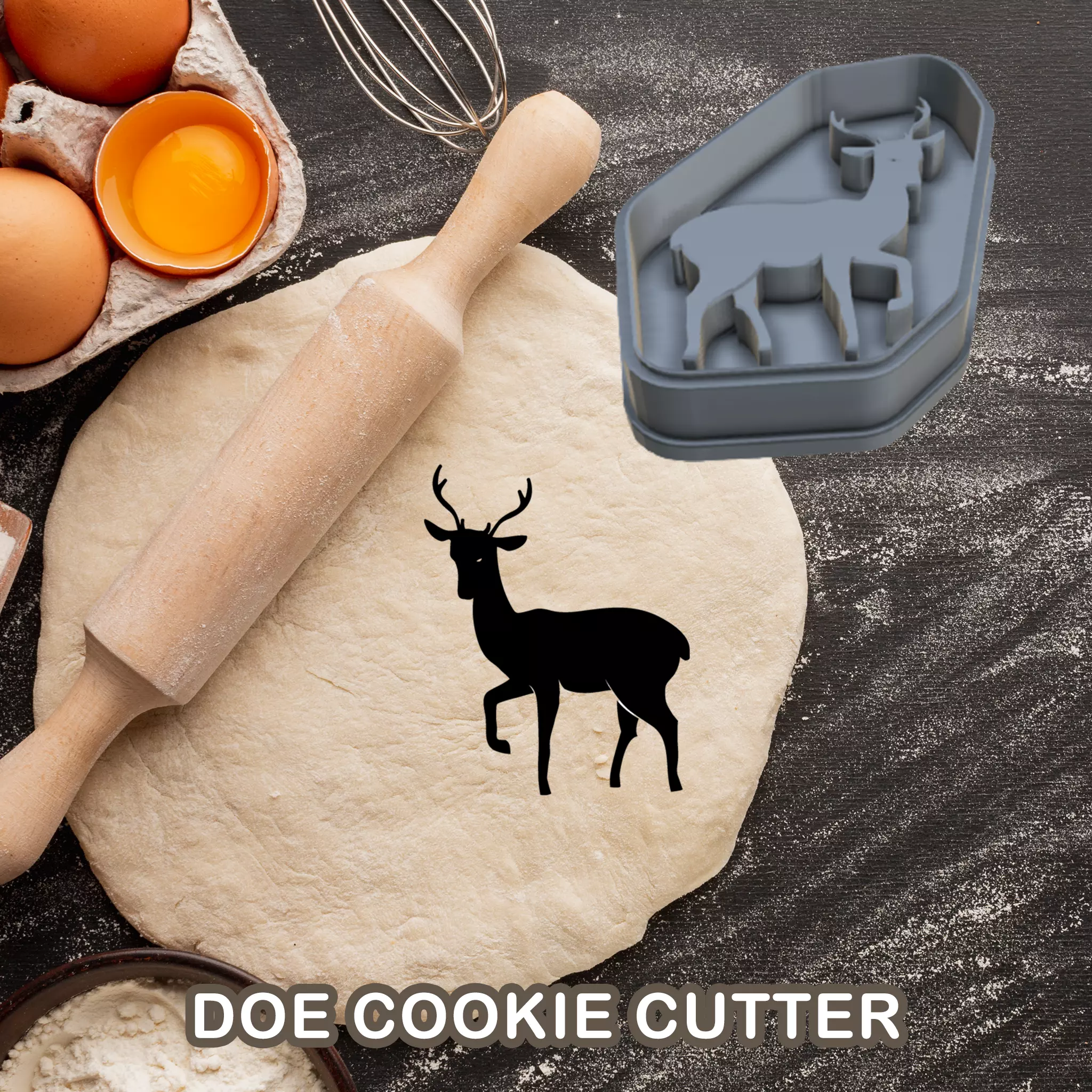 DOE COOKIE CUTTER PASTRY DOUGH BISCUIT SUGAR FOOD 3D print model_0
